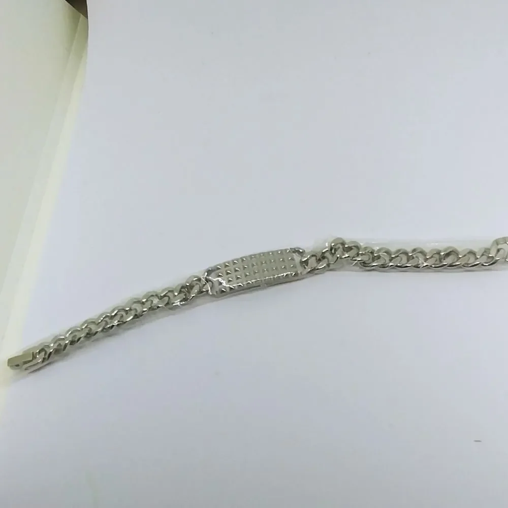 Texture Stainless Steel Bracelet 8 in